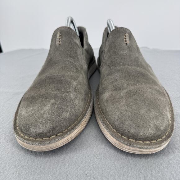 Clarks Forge‎ Free Mens Olive Green Suede Slip On Loafers 9.5M Casual Shoes
